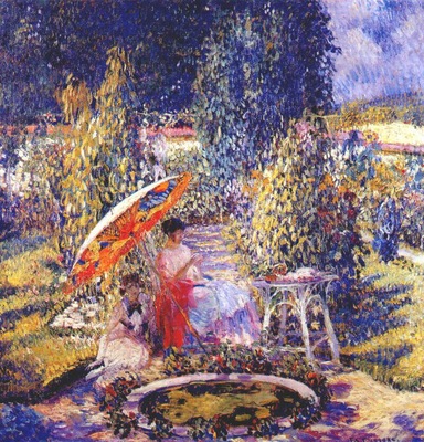 frieseke the garden umbrella c1910