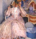 frieseke lady trying on a hat
