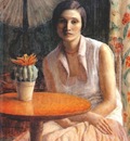 frieseke portrait of a woman with cactus