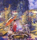 frieseke the garden umbrella c1910