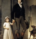 GERARD Francois Jean Baptist Isabey Miniaturist With His Daughter