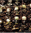 H R Giger 1994 MUSHROOM BABIES mushrooms on balinese woodcut 70x100x70cm