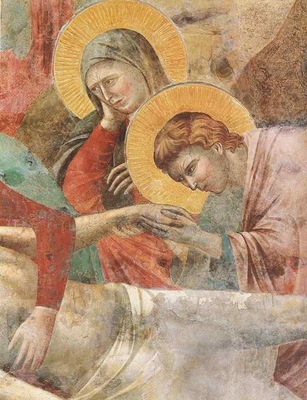 Giotto Scenes from the New Testament  Lamentation, Detalj, f