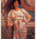 bs ahp John William Godward A Classical Beauty With A Peacock Fan