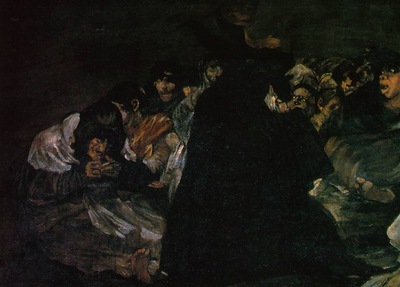 goya the great he goat or witches sabbath, ca 1821 23, det