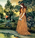 Eugene Grasset Girl in Garden, De