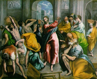 el greco christ driving the traders from the temple 1600,