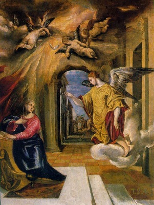 El Greco The annunciation Paint on board 49 x 37 cm Museo