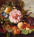 Hamburger Helen Augusta A Still Life With Flowers And Fruit
