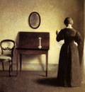 Hammershoi Vilhelm A Lady Reading In An Interior