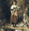A Peasant Girl On A Footbridge