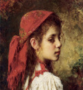 Portrait of a Young Girl in A Red Kerchief