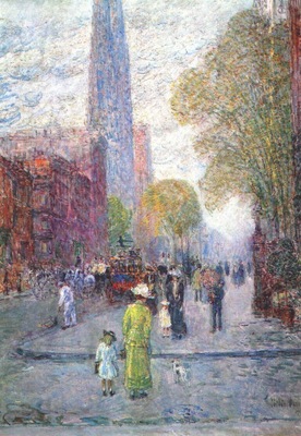 hassam cathedral spires, spring c1900