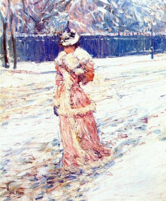 hassam lady in pink c1890