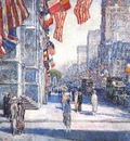hassam early morning on the avenue in may