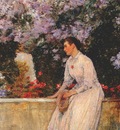 hassam in the garden c1888