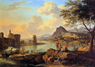 Heusch de Jacob Italian river view Sun