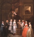 hogarth the wedding of stephen beckingham mary cox, 1729
