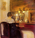 Holsoe Carl Vilhelm A Lady Playing The Spinet