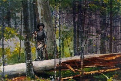 Homer Hunter in Adirondacks, 1892, Watercolor over graphite,