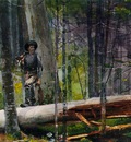 Homer Hunter in Adirondacks, 1892, Watercolor over graphite,