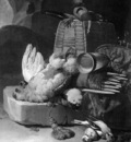 Hondecoeter Melchior Hunting still life with birds Sun
