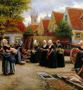 Houben Henri The fish market Sun
