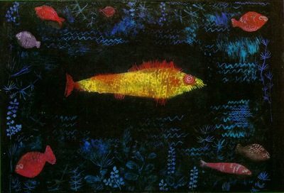 Klee The goldfish, 1925, Oil and watercolor on paper, mounte