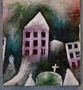 Klee Destroyed place, 1920, Oil on paper mounted on gray blu