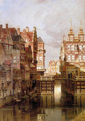 Klinkenberg J The Oudezijds Kolk in Amsterdam Sun