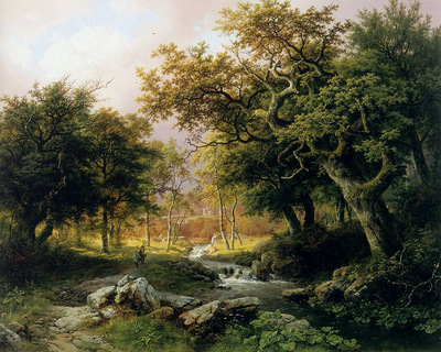 koekkoek barend cornelis forest landscape sun