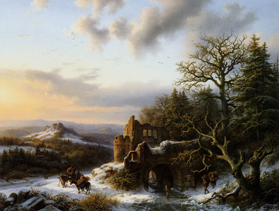 Koekkoek Barend Winterlandscap with ruin L