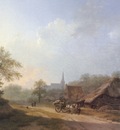 A Cart on a Country Road in Summertime