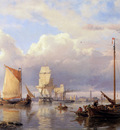 Koekkoek Hermanus Ships on the Schelde near Antwerpen Sun