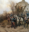 Koekkoek Hermanus Willem French occupy a village Sun