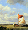 Koekkoek Hermanus jr Sailing boats with light breeze Sun