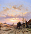 Koekkoek Johannes Fisherwomen at a house in dunes Sun