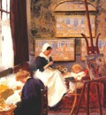 macmonnies dans la nursery painting atelier at giverny 1897