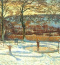 macmonnies un coin de parc par temps de neige pre