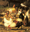 Maes Eugene Remy Poultry In A Farmyard