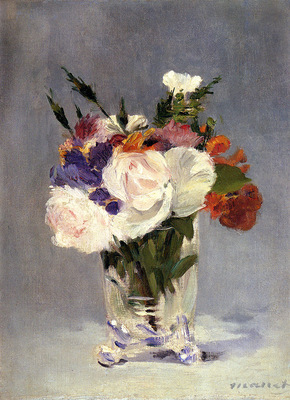 manet edouard flowers in a crystal vase