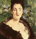 Manet Lady with a Fur, approx  1880, pastel on canvas, Art H
