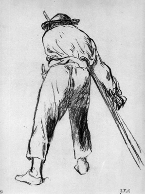 Manet Eduard Sketch of mowing farmer Sun