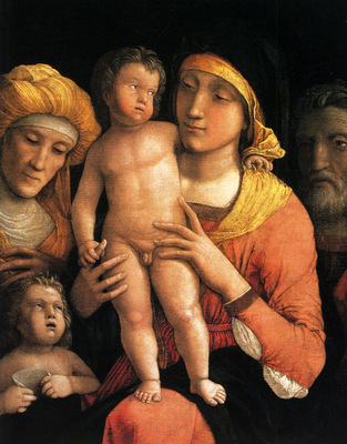 Mantegna Andrea The holy family with saints Elizabeth and the infant John the Baptist