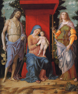 Mantegna Andrea Virgin and child with the Magdalen and St John the Baptist