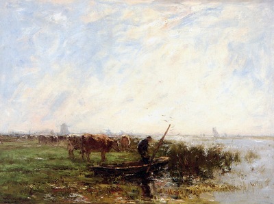 Maris Willem Landscape with cows Sun