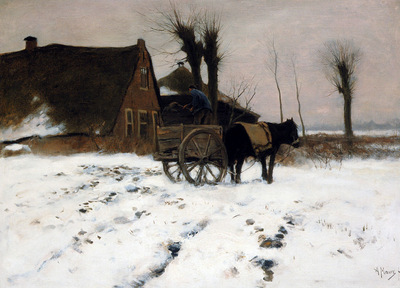Mauve Anton At the farm in the winter Sun