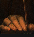 memling portrait of a man with an arrow, c  1470 1475, det