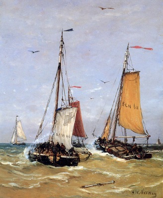 Mesdag Hendrik Willem Leaving Of The Fleet Sun
