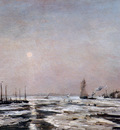 Mesdag Hendrik Willem Ice On The River Sun